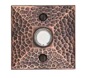 Emtek 2452 Arts & Crafts Door Bell w/ Hammered Rosette