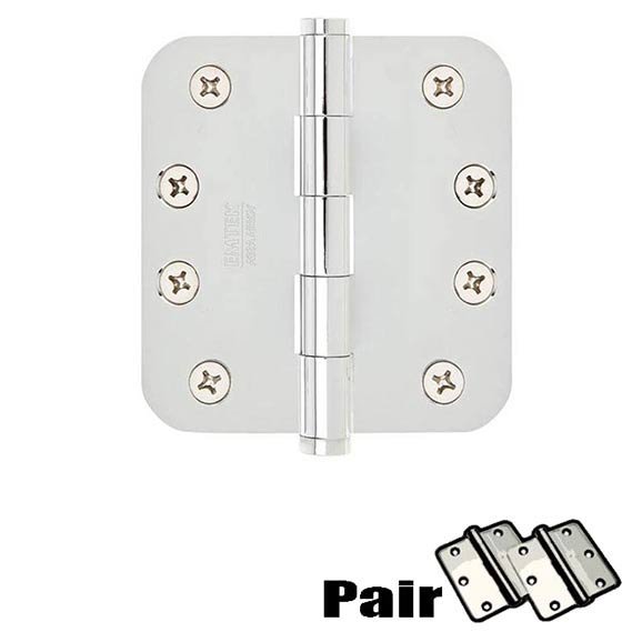 Door Hinges Collection 4" X 4" 5/8" Radius Heavy Duty Steel Hinge (Sold In Pairs) by Emtek