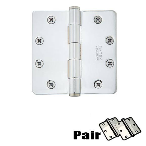 Door Hinges Collection 4-1/2" X 4-1/2" 1/4" Radius Steel Heavy Duty Hinge (Sold In Pairs) by Emtek