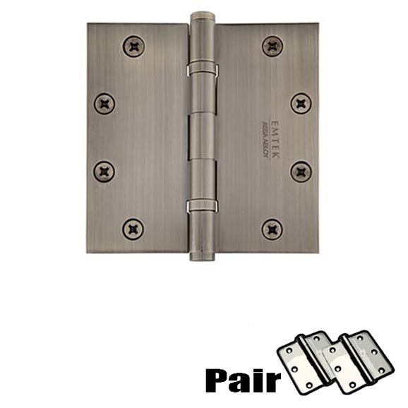 Door Hinges Collection 5 X 5 Square Solid Brass Heavy Duty Ball Bearing Hinge  (Sold In Pairs) by Emtek