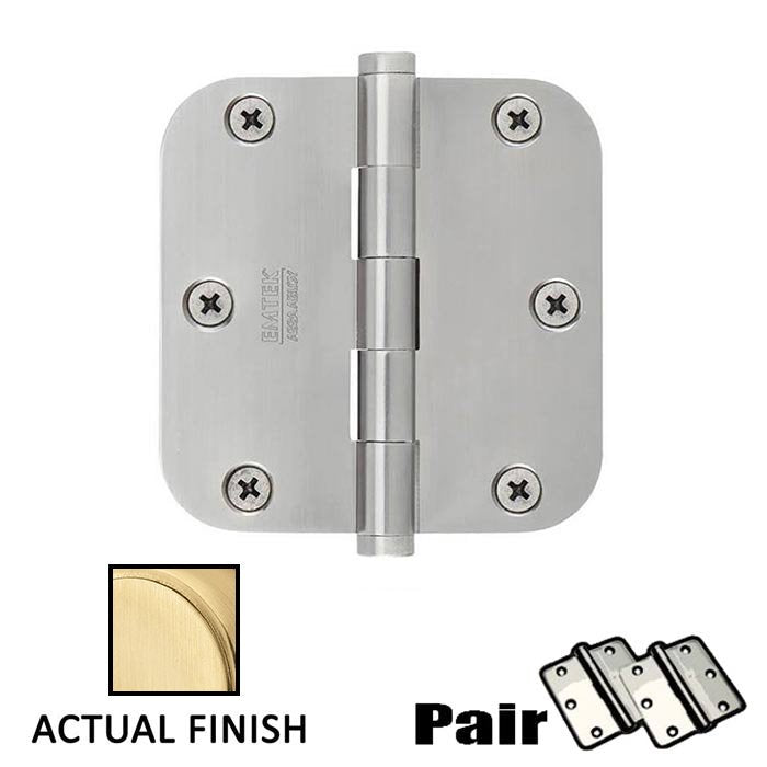 Door Hinges Collection 3-1/2" X 3-1/2" 5/8" Radius Steel Residential Duty Hinge  (Sold In Pairs) by Emtek