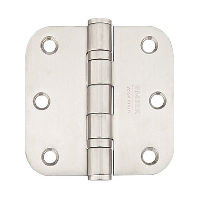 Door Hinges Collection 3 1/2" x 3 1/2" 5/8" Radius Heavy Duty Ball Bearing Stainless Steel Hinges (Sold In Pairs) by Emtek