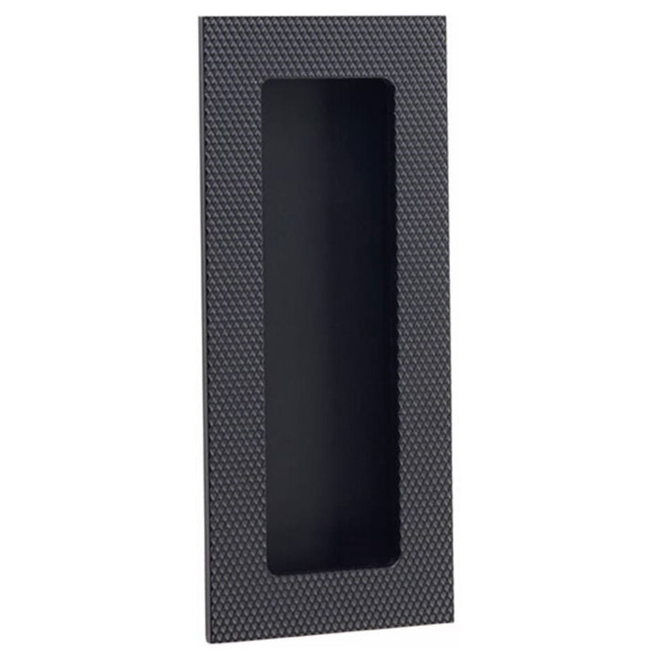 Modern Cabinet Hardware Collection 4" Modern Rectangular Knurled with Plain Pocket Flush Pull by Emtek