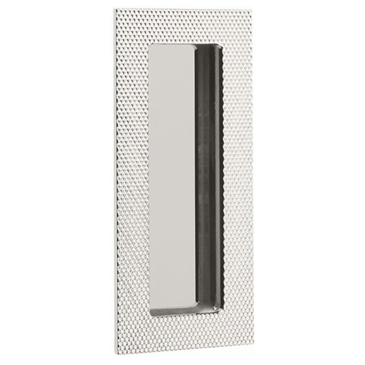 Modern Cabinet Hardware Collection 7" Modern Rectangular Knurled with Plain Pocket Flush Pull by Emtek