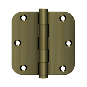 Deltana Architectural Hardware Solid Brass Hinges & Finials 3 1-2" x 3 1-2" x 5-8" Radius Hinge, Residential pair