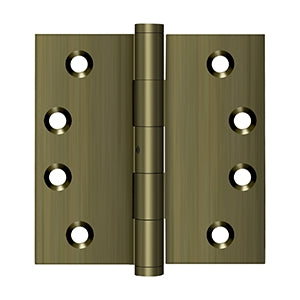 Deltana Architectural Hardware Solid Brass Hinges & Finials 4" x 4" Square Hinges pair