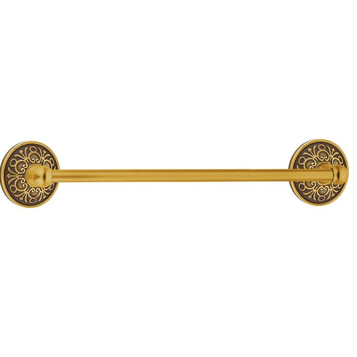 Traditional Brass Collection 24" Single Towel Bar with Lancaster Rose  by Emtek