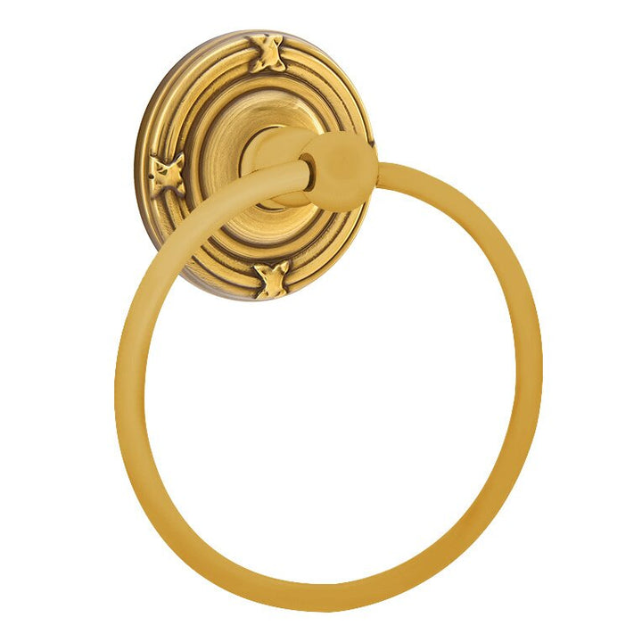 Traditional Brass Collection Ribbon & Reed Towel Ring  by Emtek