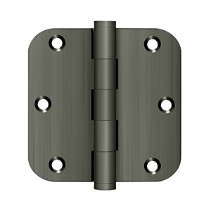 Deltana Architectural Hardware Solid Brass Hinges & Finials 3 1-2" x 3 1-2" x 5-8" Radius Hinge, Residential pair