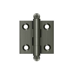 Deltana Architectural Hardware Specialty Solid Brass Hinges & Finials 1.5"x 1.5" Hinge, w- Ball Tips pair