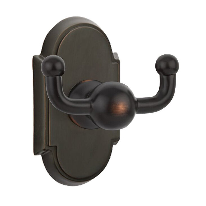 Traditional Brass Collection Arched Double Hook by Emtek