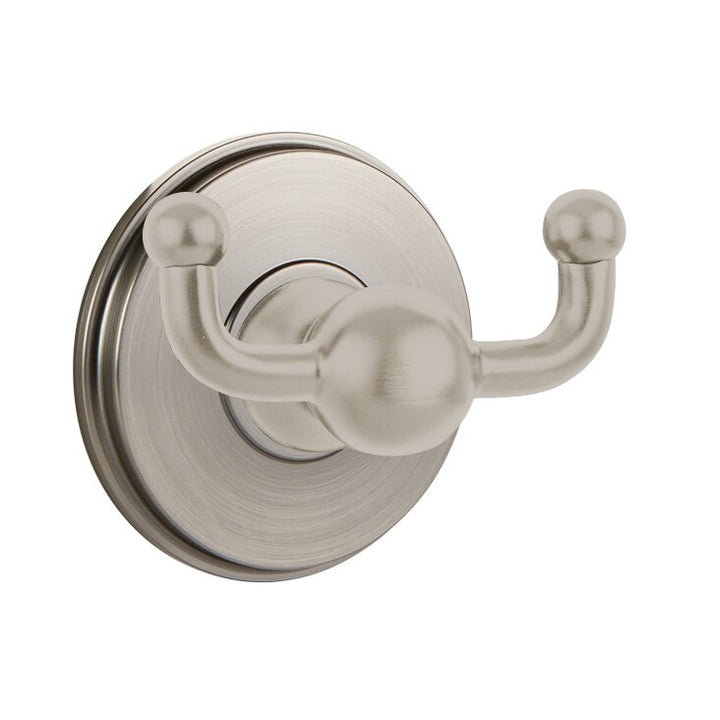 Traditional Brass Collection Double Hook with Watford Rosette by Emtek