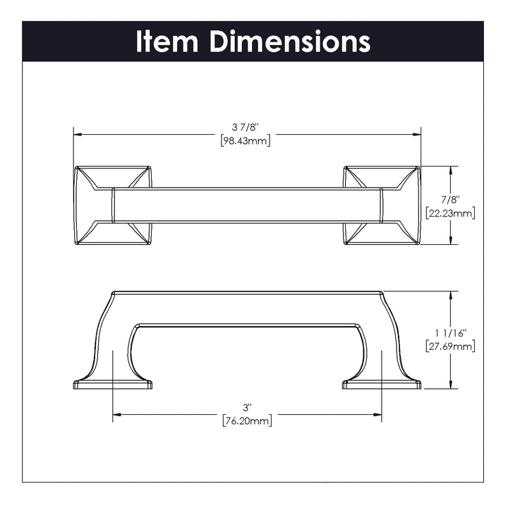 Belwith Keeler 3-3/4 inch (96mm) Center to Center Studio II Pull