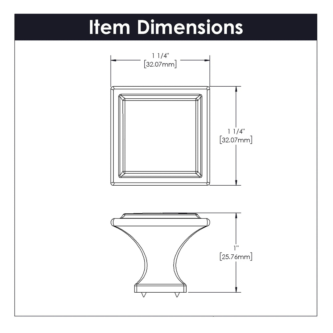 Belwith Keeler 1-1/4 Inch Square Studio II Knob