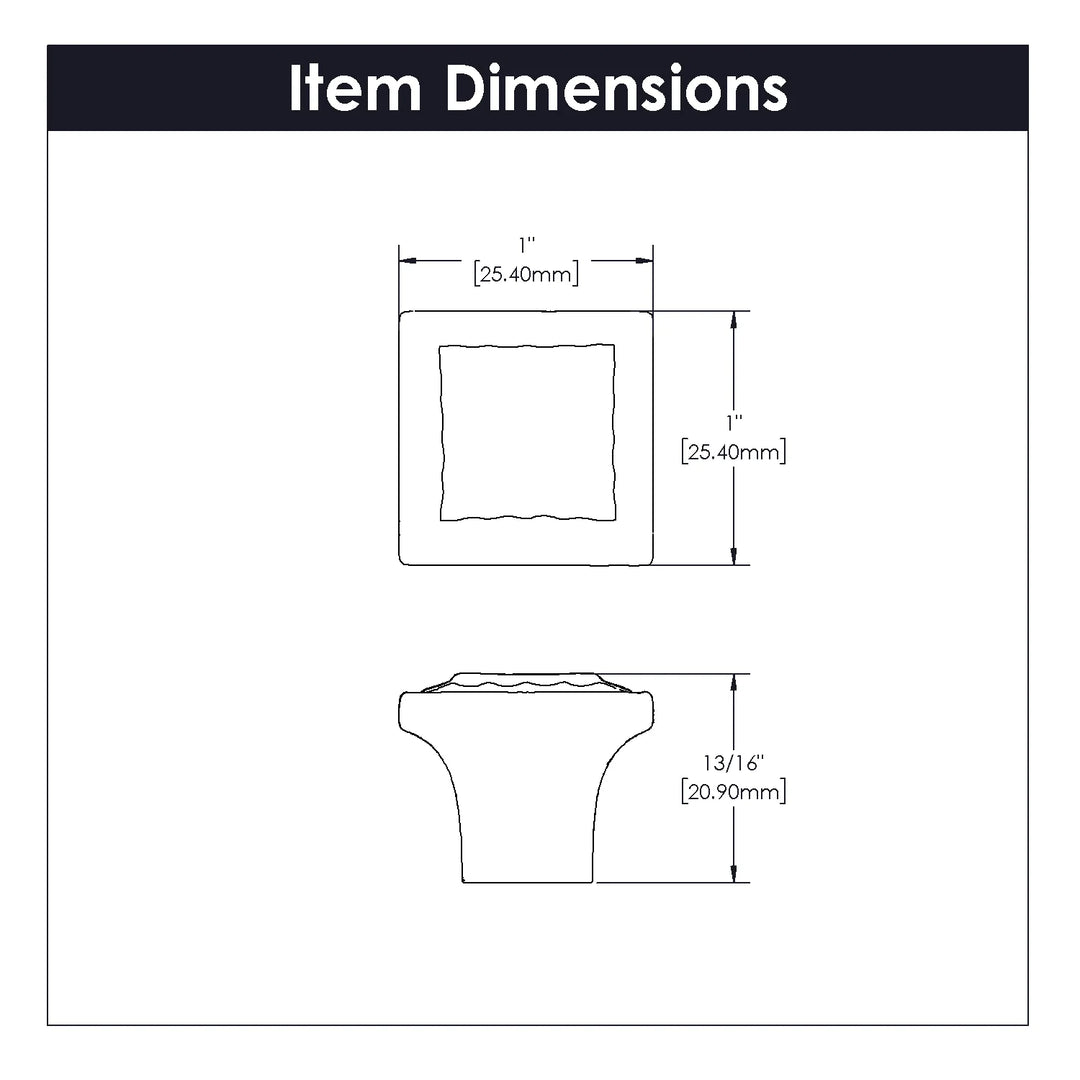 Belwith Keeler 1 Inch Square Bijou Astoria Collection Knob