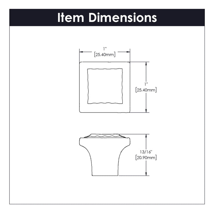 Belwith Keeler 1 Inch Square Bijou Astoria Collection Knob