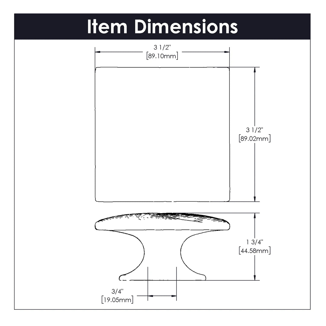 Belwith Keeler 3-1/2 in Square Bijou Tempest Collection Showpiece Knob