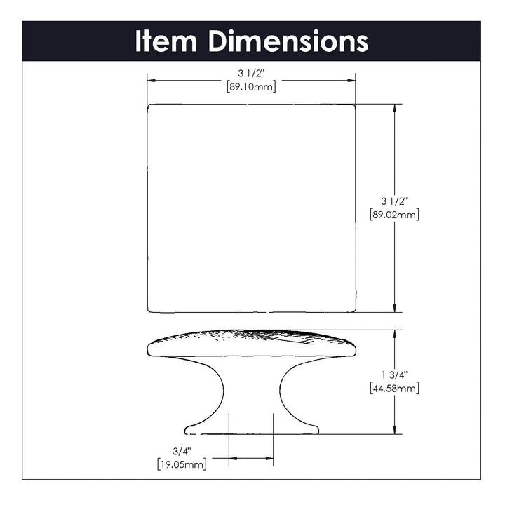 Belwith Keeler 3-1/2 in Square Bijou Tempest Collection Showpiece Knob