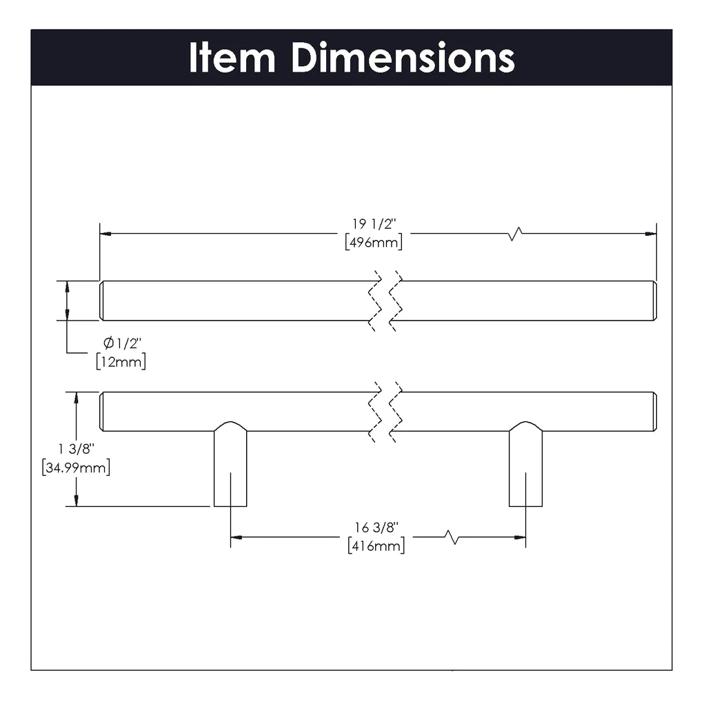 Belwith-Keeler Cabinet Hardware  Contemporary Bar Pulls Collection Pull 416 Millimeter Center to Center Royal Brass Finish