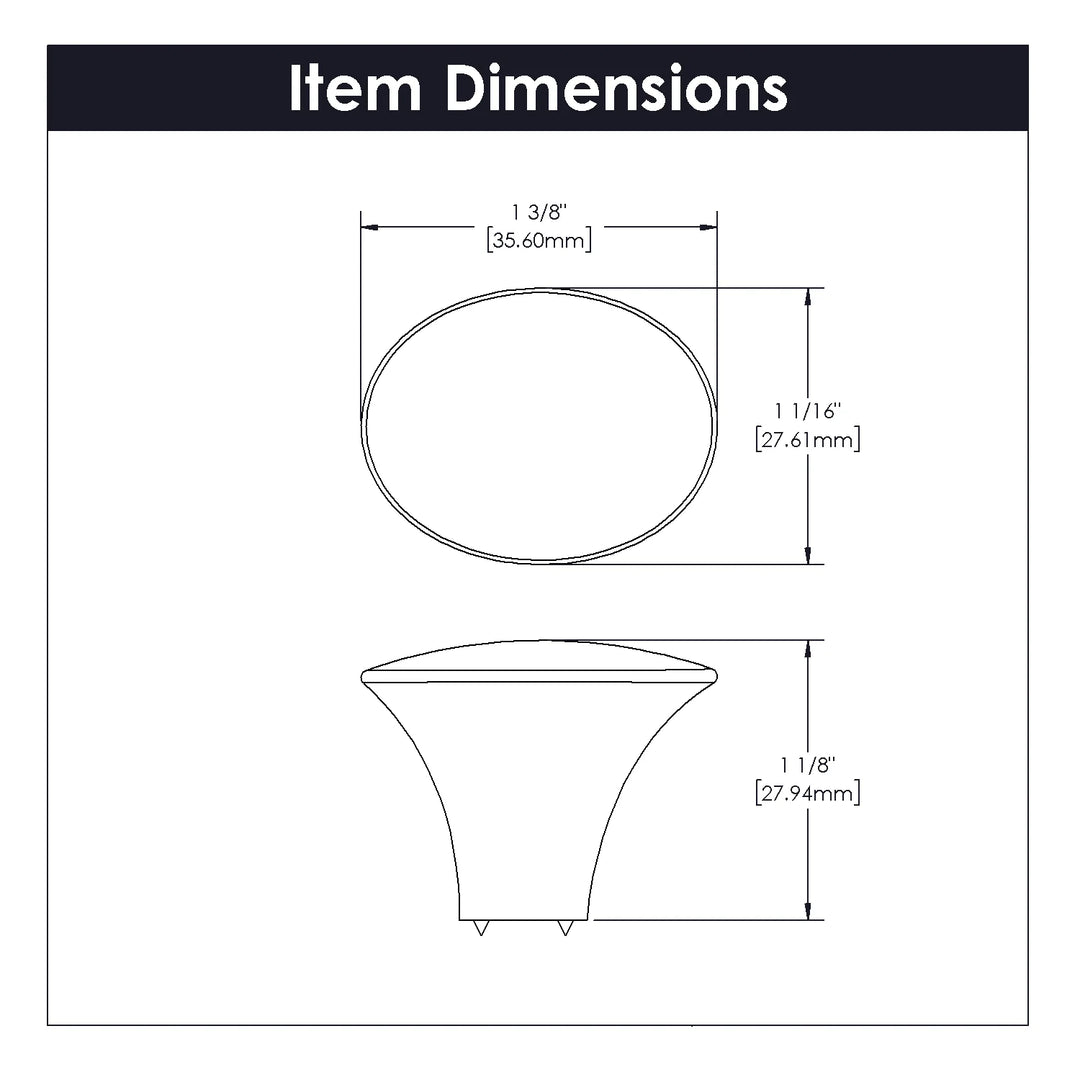 Belwith Keeler 1-7/16 In. Oval Olivet Knob