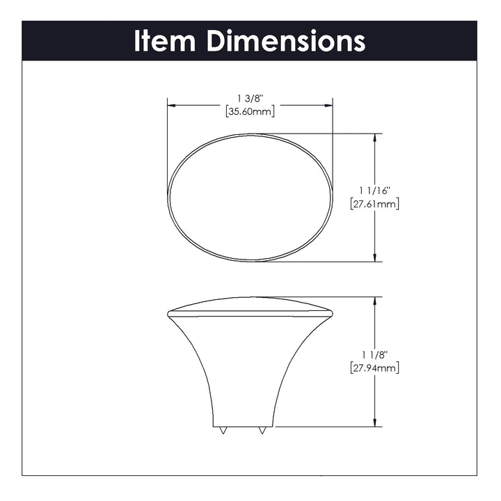 Belwith Keeler 1-7/16 In. Oval Olivet Knob