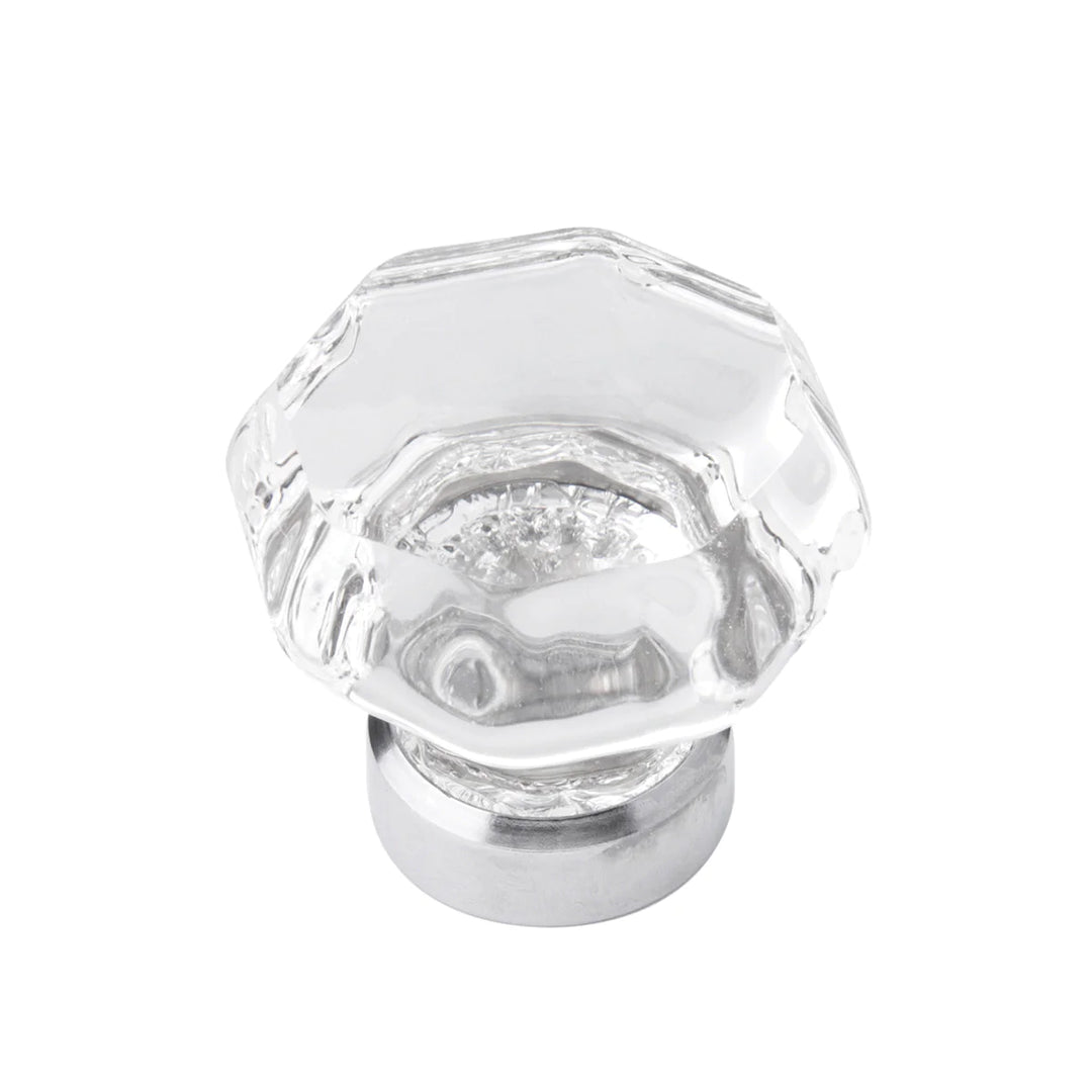 Belwith Keeler 1-3/8 In. Luster Knob Glass with Polished Chrome