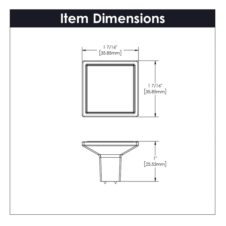 Belwith Keeler 1-7/16 Inch Square Fuse Knob