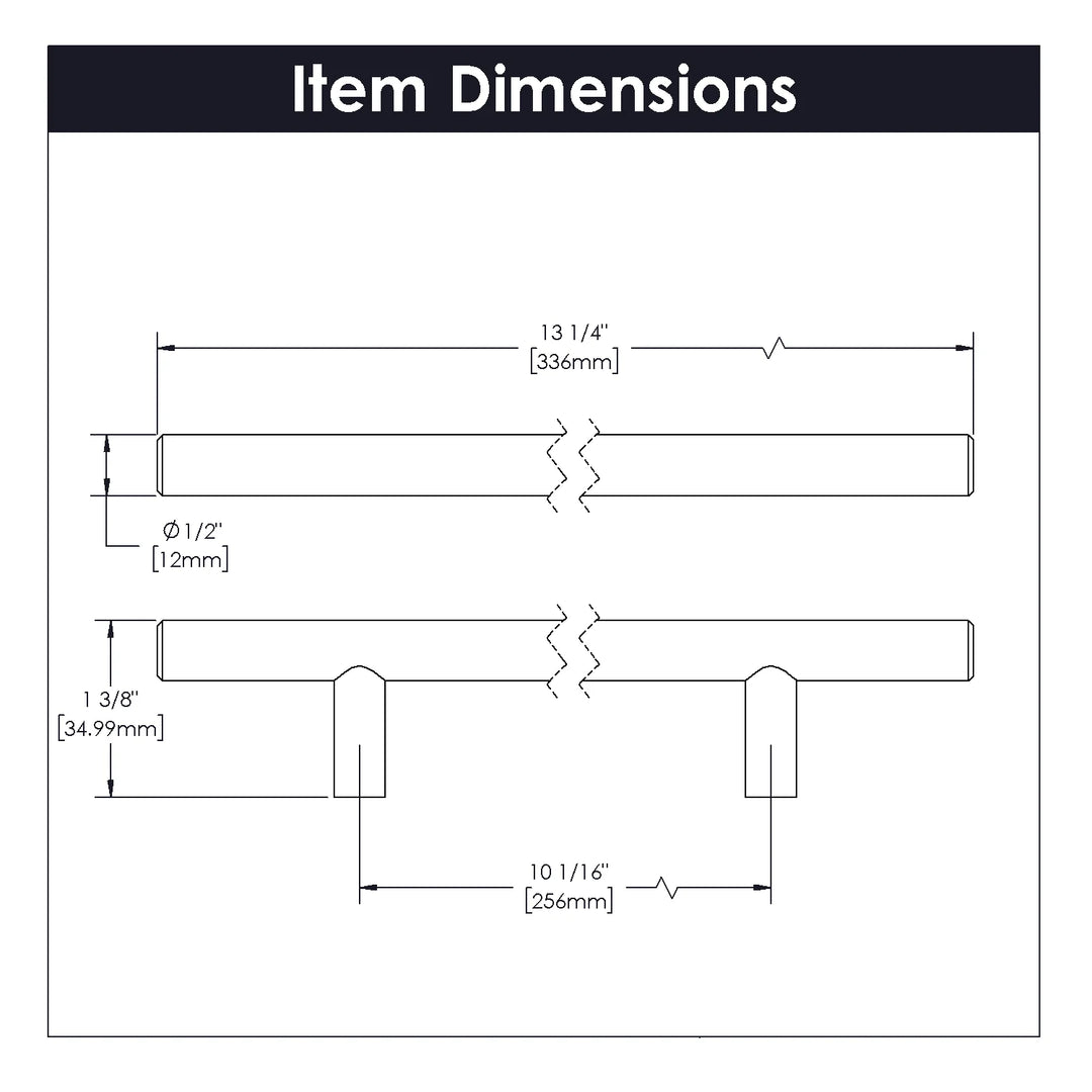 Belwith-Keeler Cabinet Hardware  Contemporary Bar Pulls Collection Pull 256 Millimeter Center to Center Royal Brass Finish