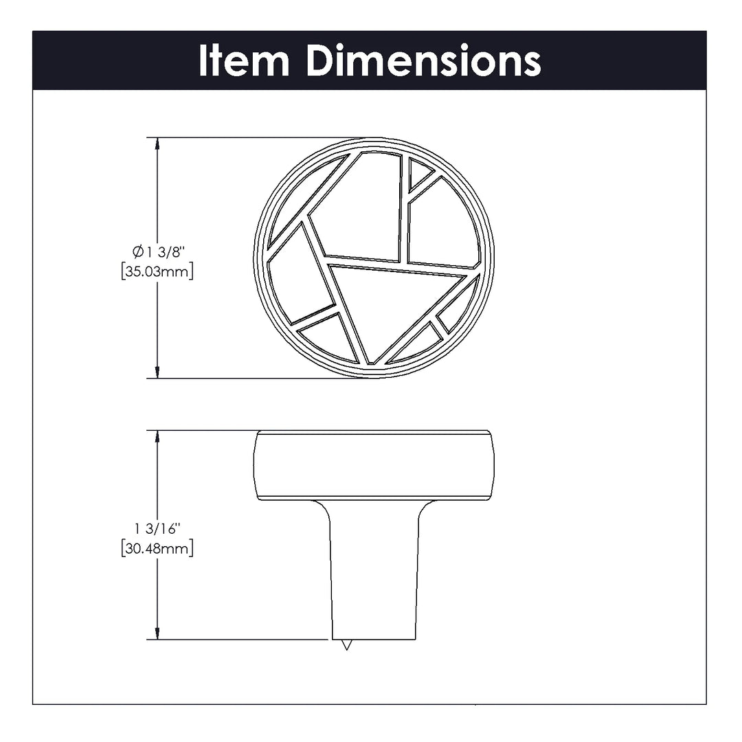 Belwith Keeler 1-3/8 Inch Round Cullet Knob