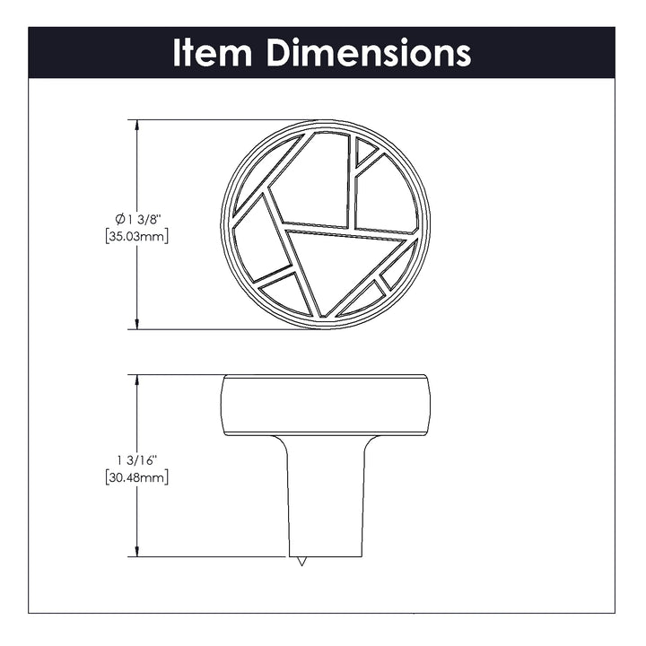 Belwith Keeler 1-3/8 Inch Round Cullet Knob