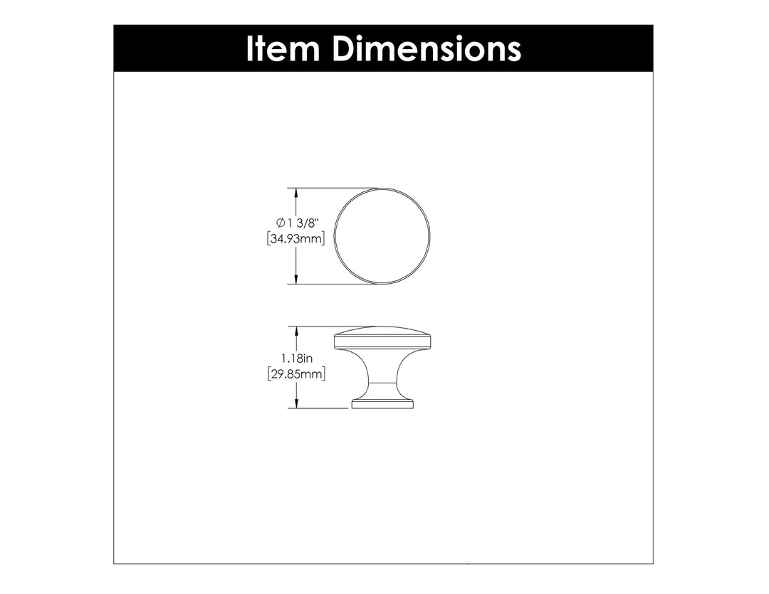 Belwith Keeler 1-3/8 Inch Flare Knob