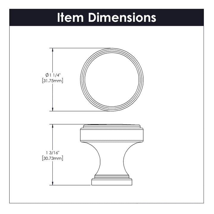 Belwith Keeler 1-1/4 inch (32mm) Brownstone Knob