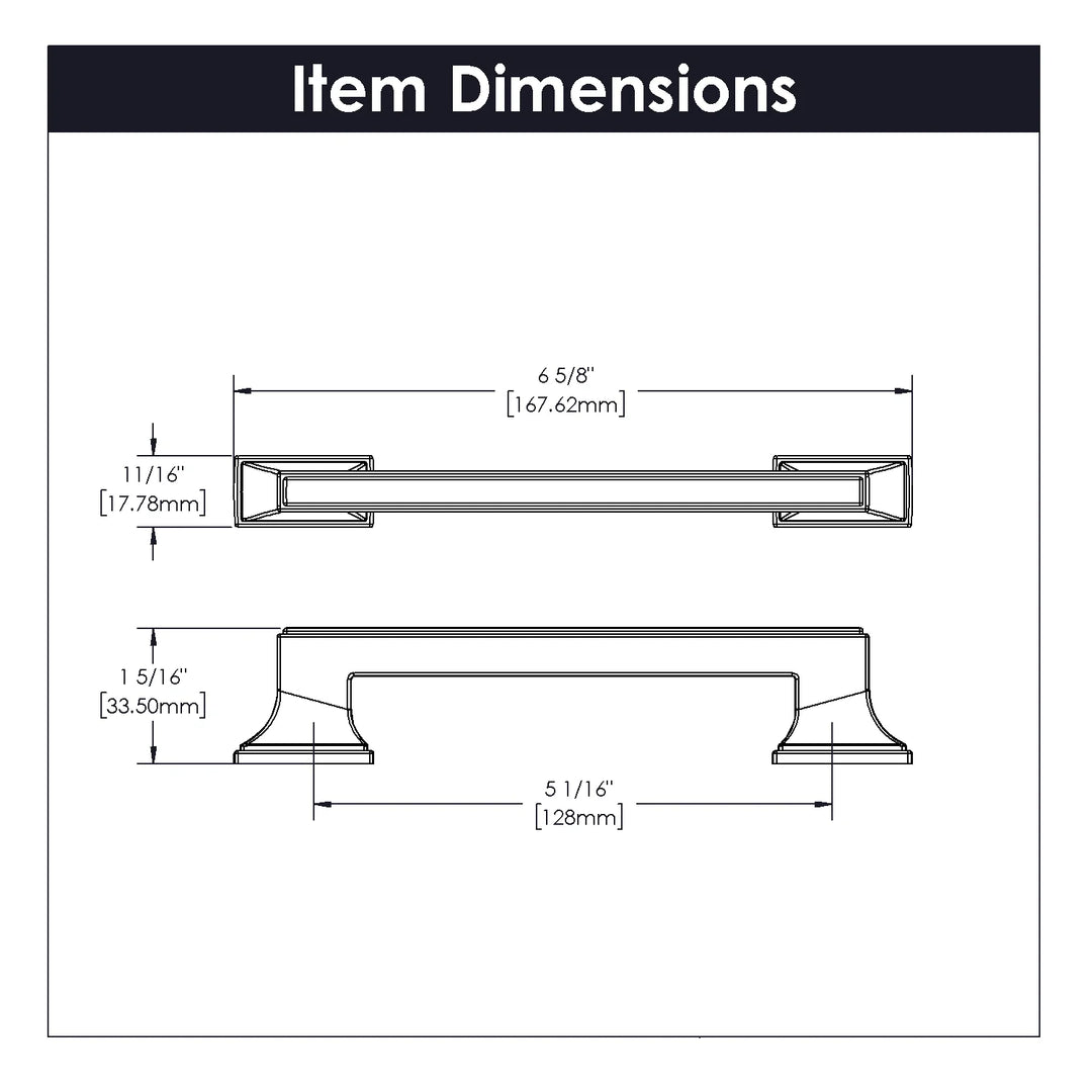 Belwith Keeler 5-1/16 inch (128mm) Brownstone Pull