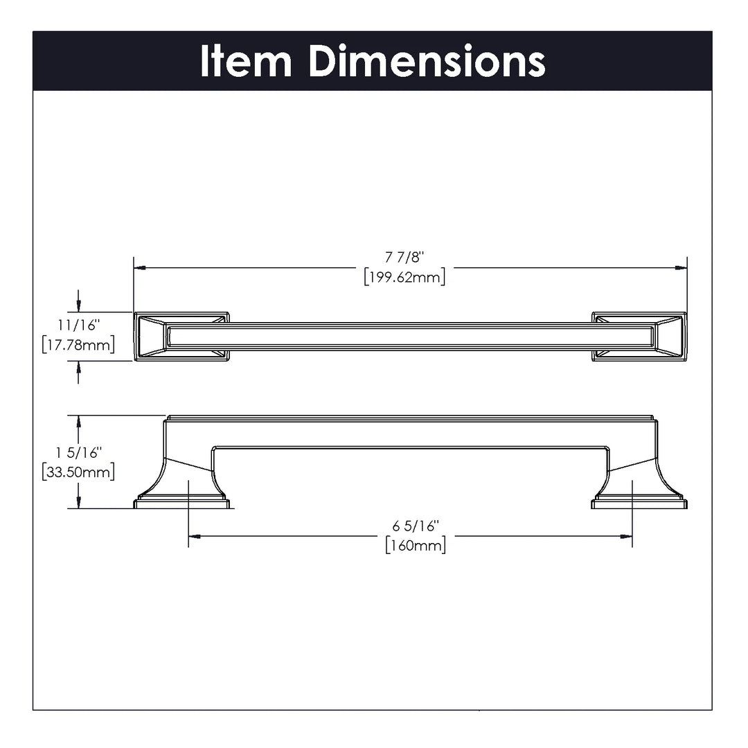 Belwith Keeler 6-5/16 inch (160mm) Brownstone Pull