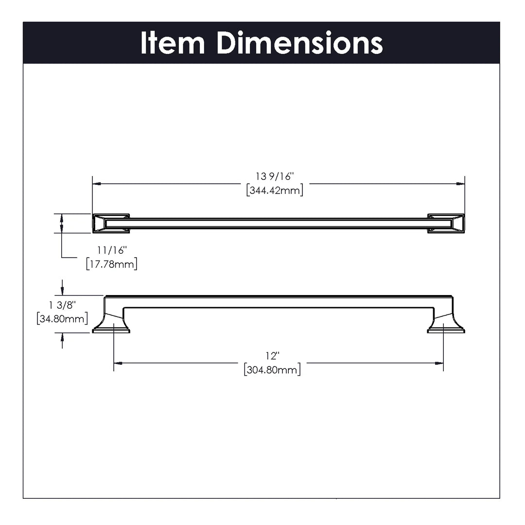 Belwith Keeler 12 inch (305mm) Brownstone Pull