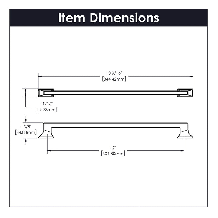 Belwith Keeler 12 inch (305mm) Brownstone Pull