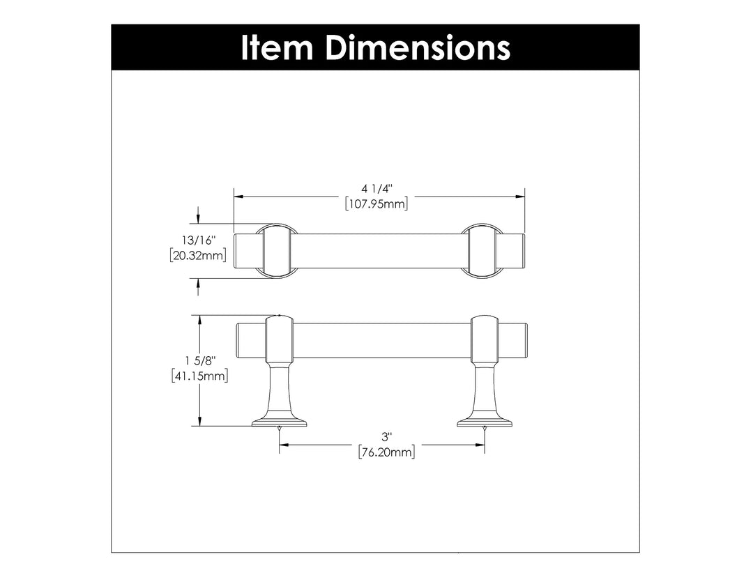 Belwith Keeler 3 Inch Center to Center Ostia Pull