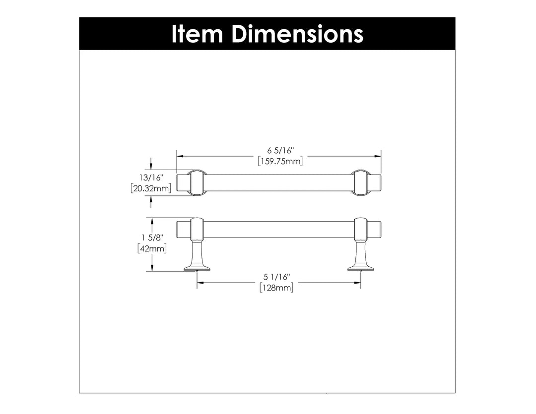 Belwith Keeler 5-1/16 Inch (128mm) Center to Center Ostia Pull