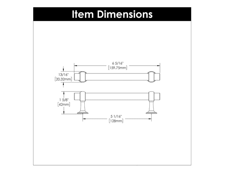 Belwith Keeler 5-1/16 Inch (128mm) Center to Center Ostia Pull