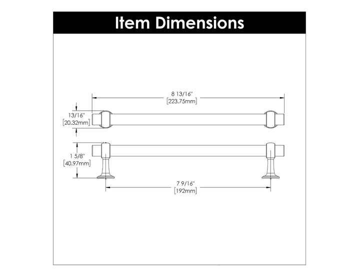 Belwith Keeler 7-9/16 Inch (192mm) Center to Center Ostia Pull