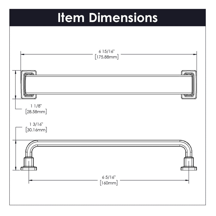 Belwith Keeler 6-5/16 Inch (160mm) Center to Center Brighton Collection Pull