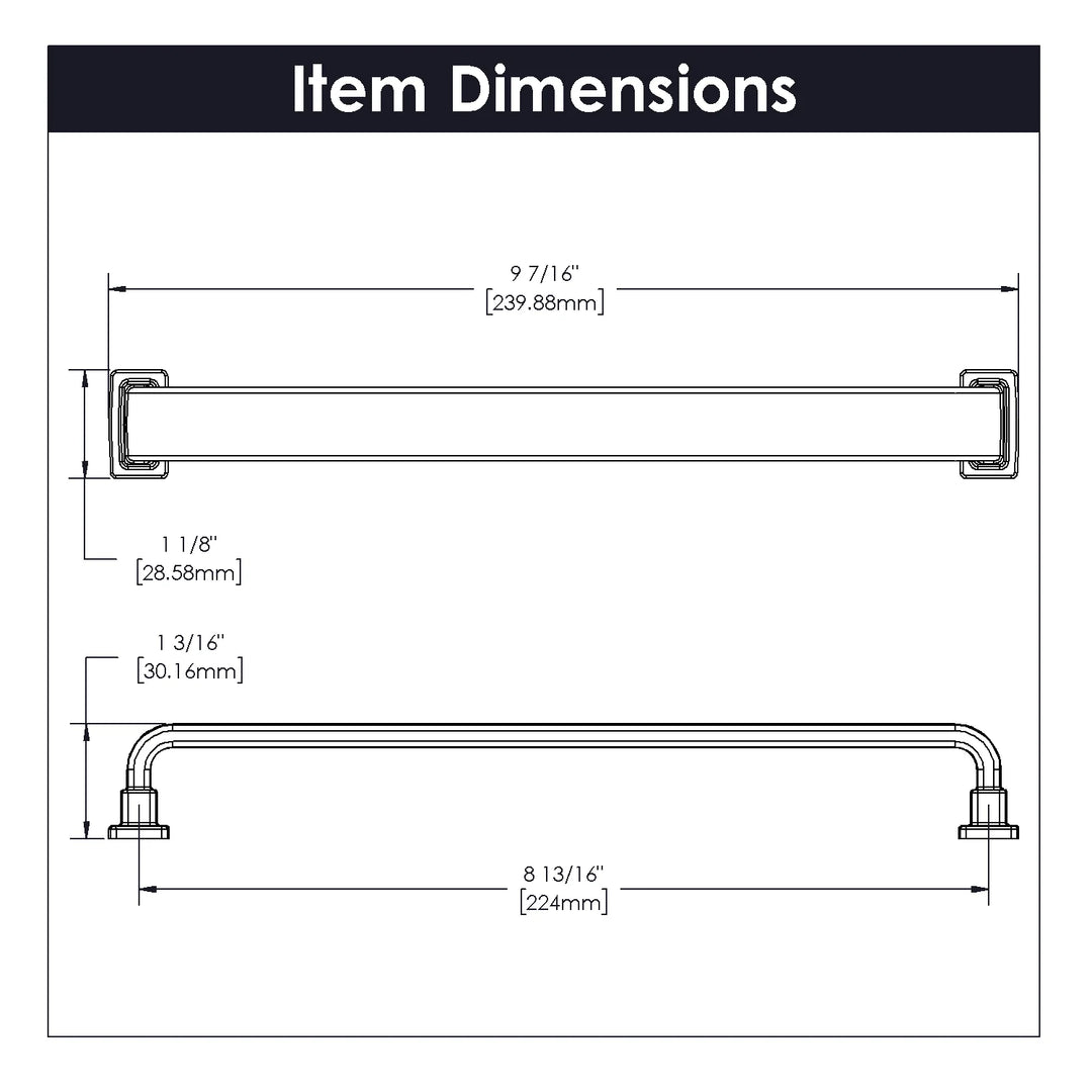 Belwith Keeler 8-13/16 Inch (224mm) Center to Center Brighton Collection Pull