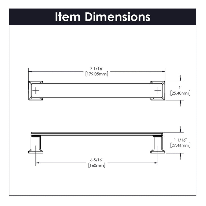 Belwith Keeler 6-5/16 Inch (160mm) Center to Center Cambridge Collection Pull