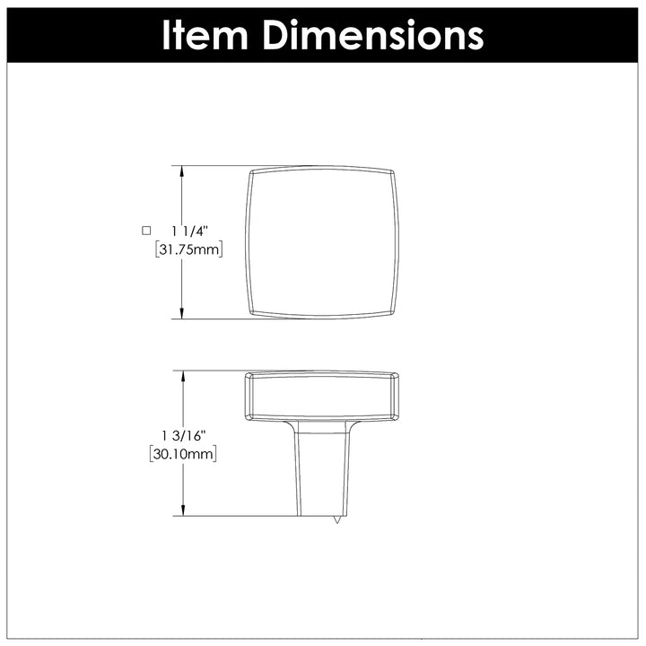 Belwith Keeler 1-1/4 inch Square Coventry Knob