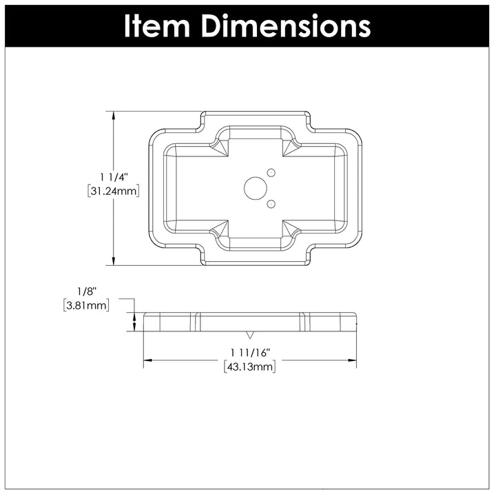 Belwith Keeler 1-3/4 Inch x 1-1/4 Inch Coventry Knob Backplate