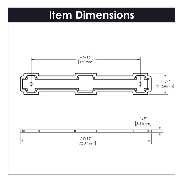 Belwith Keeler 6-5/16 Inch (160mm) Center to Center Coventry Collection Pull Backplate