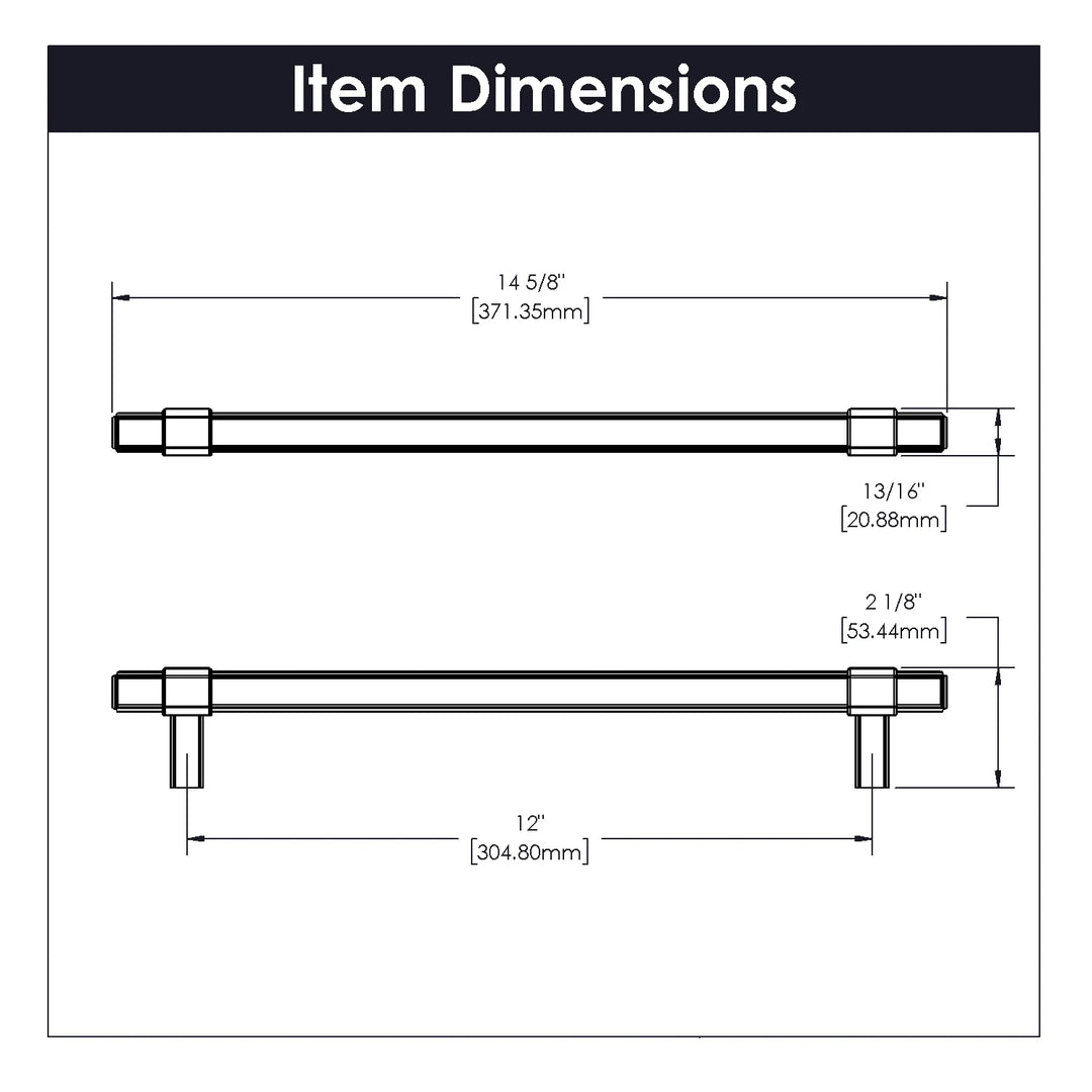 Belwith Keeler 12 inch Center to Center Monroe Collection Appliance Pull