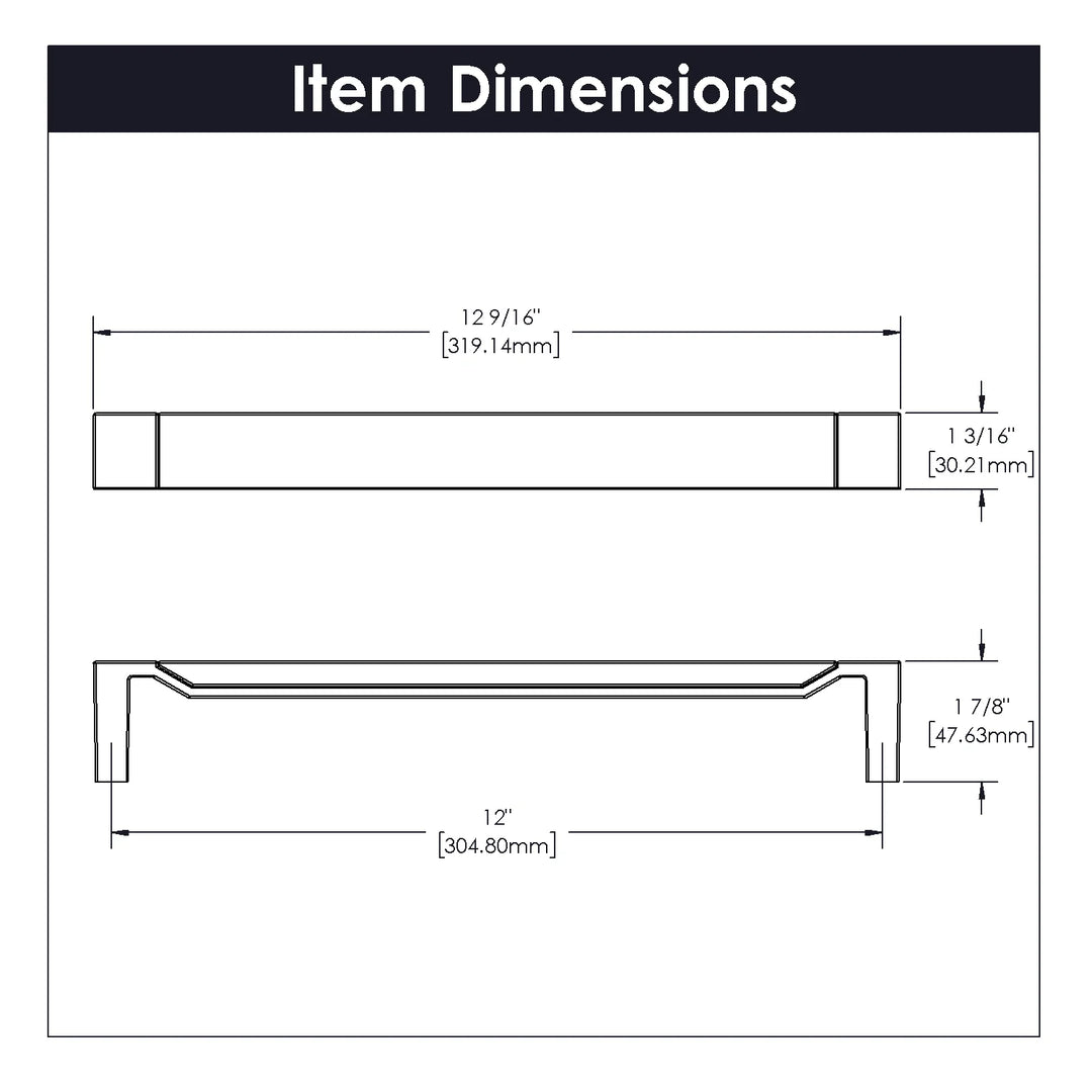 Belwith Keeler 12 Inch Center to Center Fuse Collection Appliance Pull