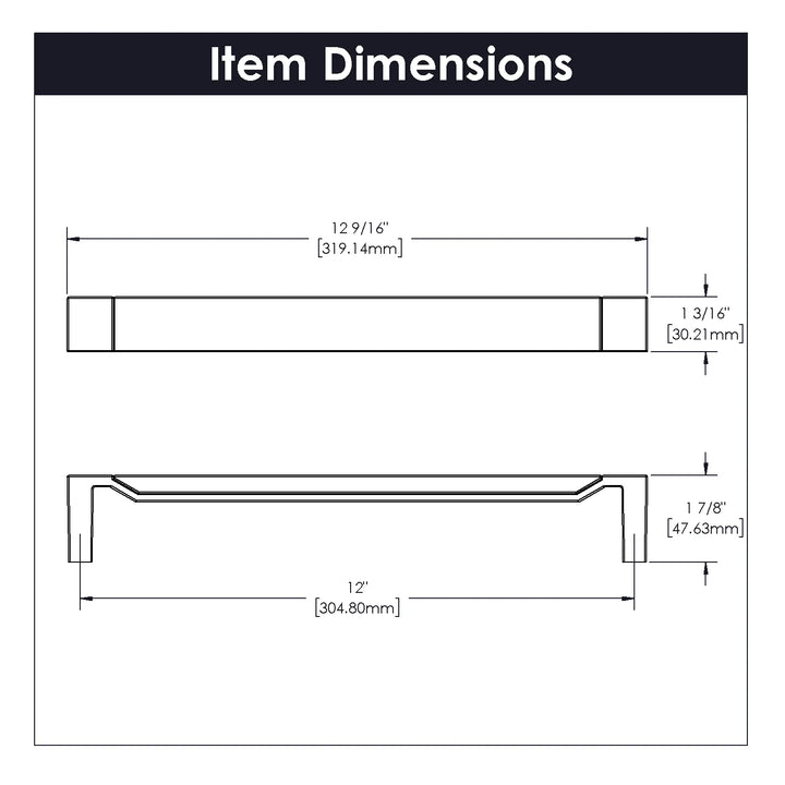 Belwith Keeler 12 Inch Center to Center Fuse Collection Appliance Pull