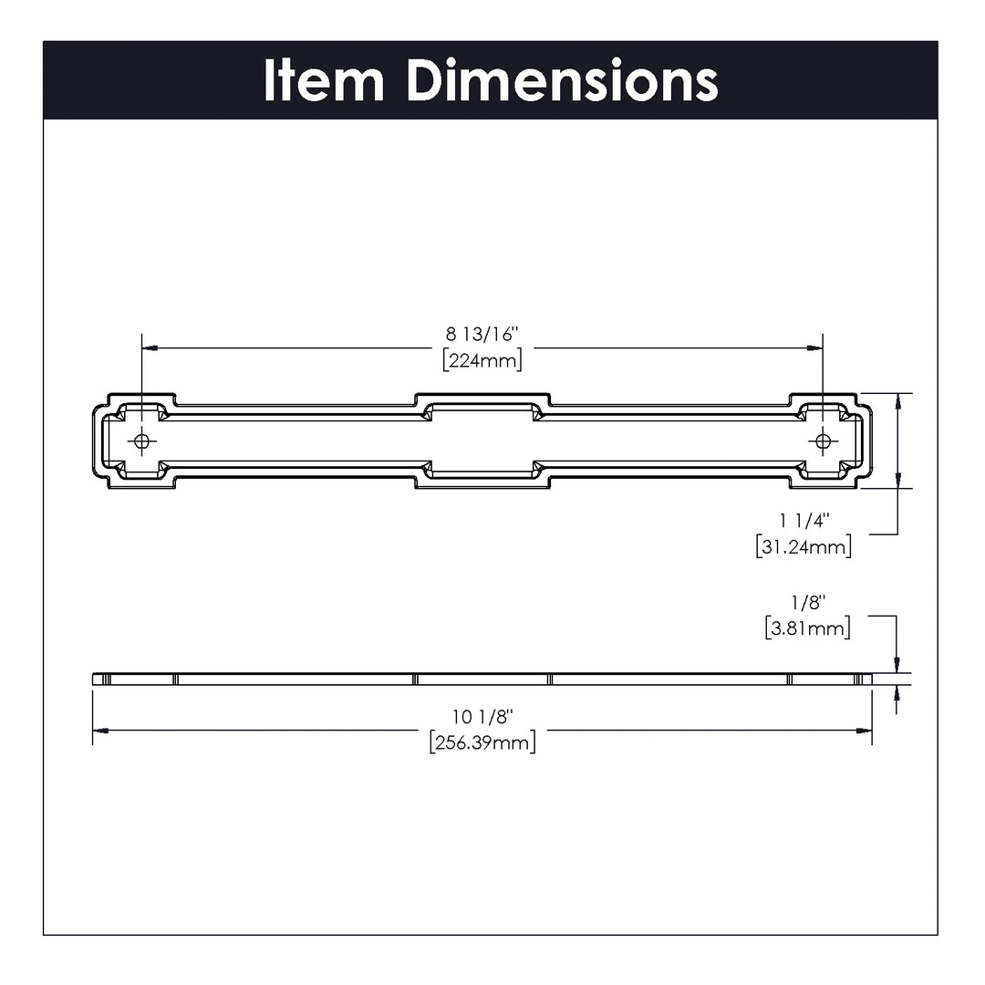 Belwith Keeler 8-13/16 Inch (224mm) Center to Center Coventry Collection Pull Backplate